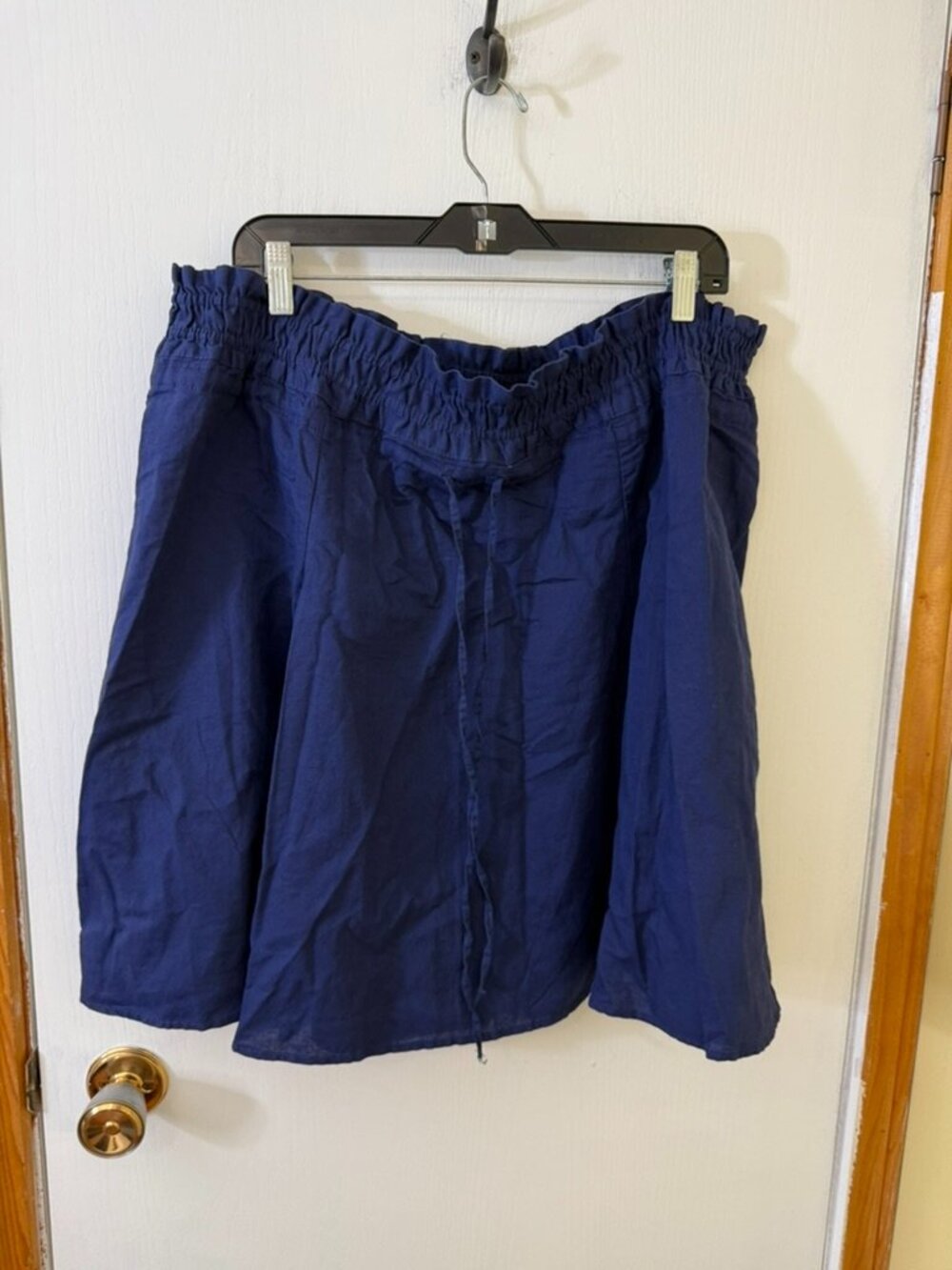 🦋 2/30 NWT Joe Fresh Navy Linen Pull-On Skater Skirt XXL - Picture 2 of 8